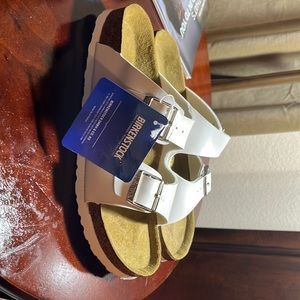 Birkenstock sandals, white, size 7
